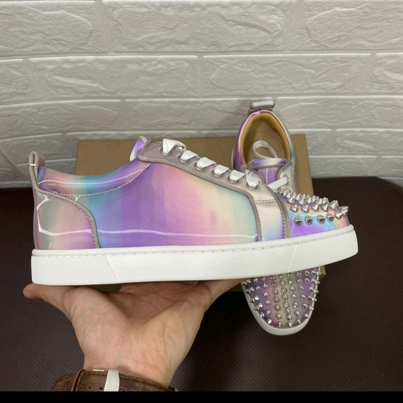 Opalescent Shoe with Designer-Like Spike Details - Picture 2 of 6